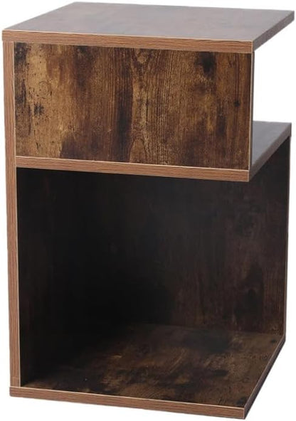 Levede Bedside Tables Drawers, Small Side Table S-Shaped Side Tables Wood Nightstand Storage Bedroom Cabinet, 33 cm Length x 33 cm Width x 50 cm Height