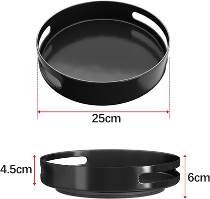 Lazy Susan 25cm Carbon Steel Lazy Susan Turntable Organizer for Cabinet, Black Lazy Susan for Table, Kitchen Corner Lazy Susan Cabinet Pantry Organizer