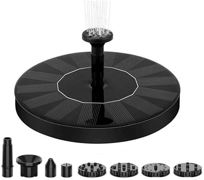 Solar Fountain,Square Solar Water Fountain with 6 Nozzle,1.2W Bird Bath Solar Water Pump with Extended - Length,Submersible Pump for Pond, Pool, Garden, Fish Tank