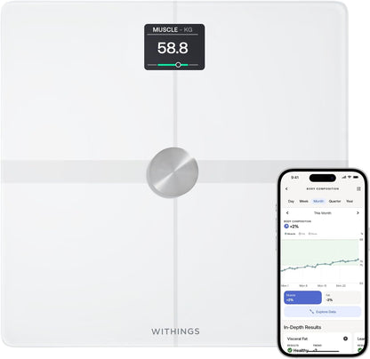 WITHINGS | Smart Body Composition Scale with Heart Rate Monitor | 8-in-1 Health Tracker