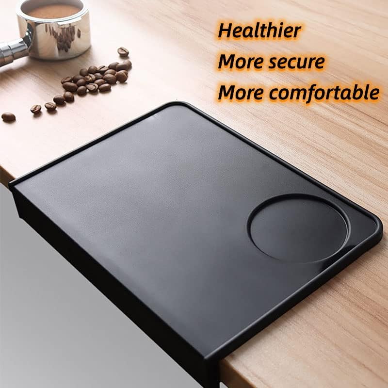 Coffee Tamper Mat, Food Safe Silicone Coffee Tamp Mat Anti-Slip, Espresso Tamping Mat Food Grade Non-Slip Coffee Pad Tamp Station Espresso Accessory(Black-ZY1)