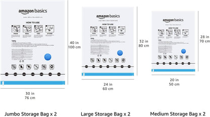 Vacuum Storage Bags 6-Pack | Space Saver Bags for Clothes & Linen | Australia