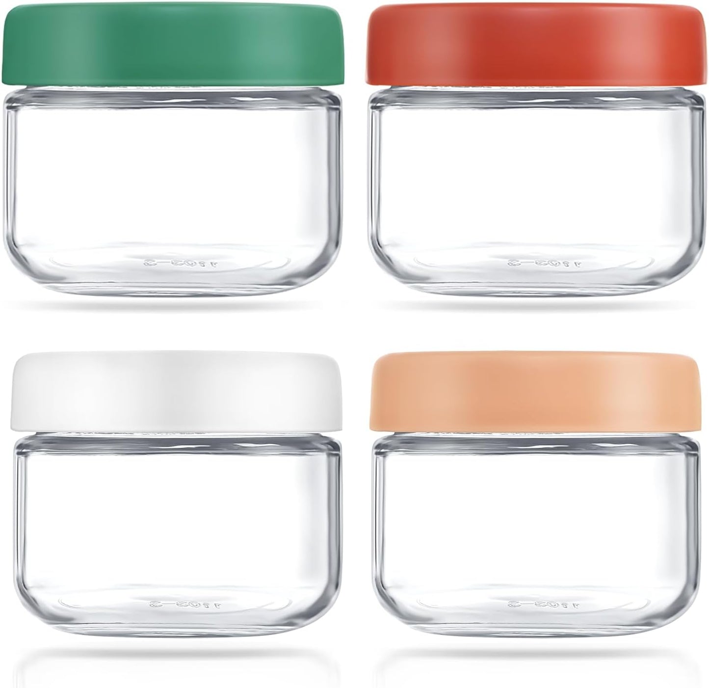 Feshory 6 Pack Overnight Oats Container Jar with Screw Lid - Wide Mouth & Airtight Glass Food Storage Jar, Wide Mouth Glass Meal Prep Containers for Baby Food, Salad, Spice, Snacks, Dressing Sauce