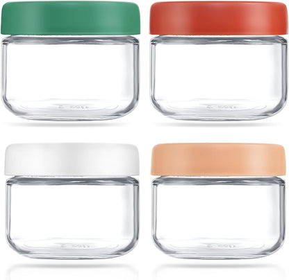 Feshory 6 Pack Overnight Oats Container Jar with Screw Lid - Wide Mouth & Airtight Glass Food Storage Jar, Wide Mouth Glass Meal Prep Containers for Baby Food, Salad, Spice, Snacks, Dressing Sauce