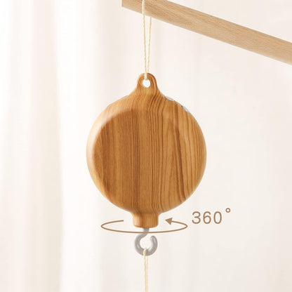 Beechwood Crib Mobile Holder - 360° Rotate, Adjustable Arm - Natural Wood, Minimalist - For Cribs No Side Rails - Baby Nursery Decor