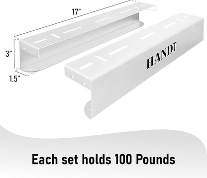 HANDT Overhead Garage Storage Rack, Garage Ceiling Storage Racks, Garage Storage Bin Organization System, Heavy Duty Metal Overhead Bin Rack For Container, Supports Most Storage Bins, 4 Sets Black