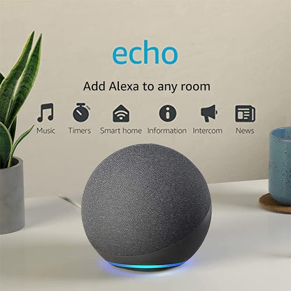 Echo (Newest gen) | Voice Controlled Smart Speaker with Built-in Hub - Premium Audio & WiFi Extender