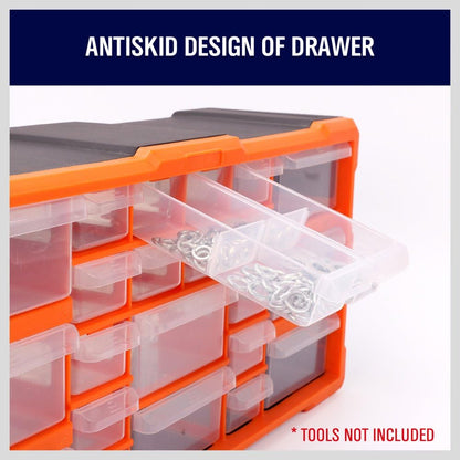 HORUSDY 39-Drawers Storage Cabinet Tool Box, Wall Mount Parts Storage Bin Chest Case Plastic Organiser Toolbox with Divider In Each Drawer