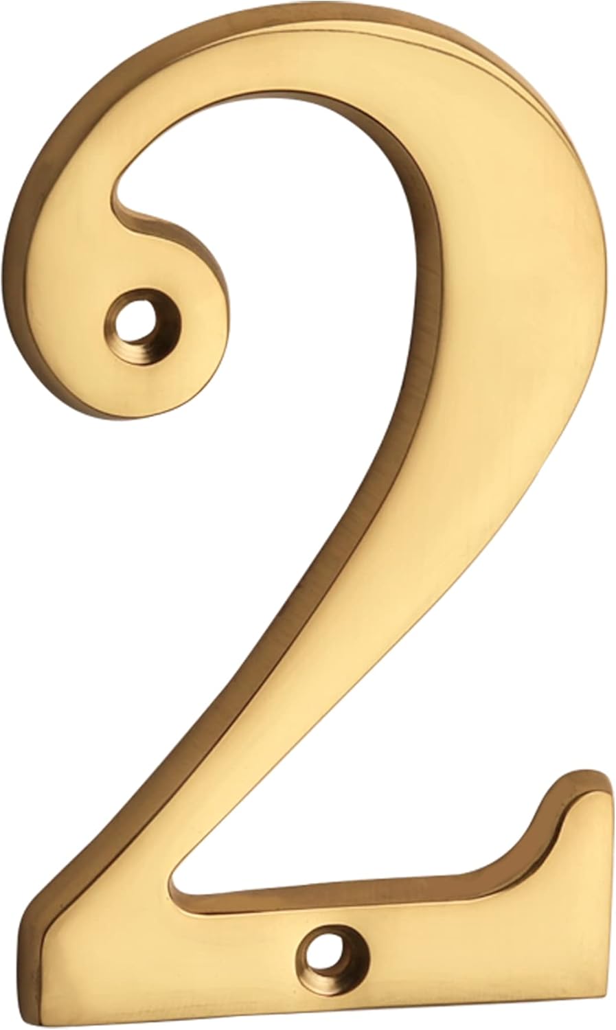 HASWARE 4 Inch Brass Modern Curvy House Number Polished Brass Finish Stylish Door Numbers Signage Plaque Street Home Address Numerals (A, Brass)