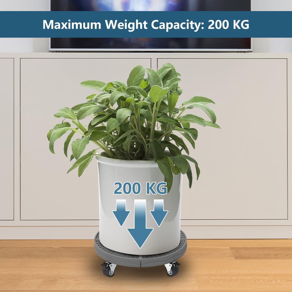 Plant Caddy with Wheels - Heavy Duty Adjustable Trolley