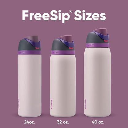 Insulated Stainless Steel Water Bottle - FreeSip Straw & Spout