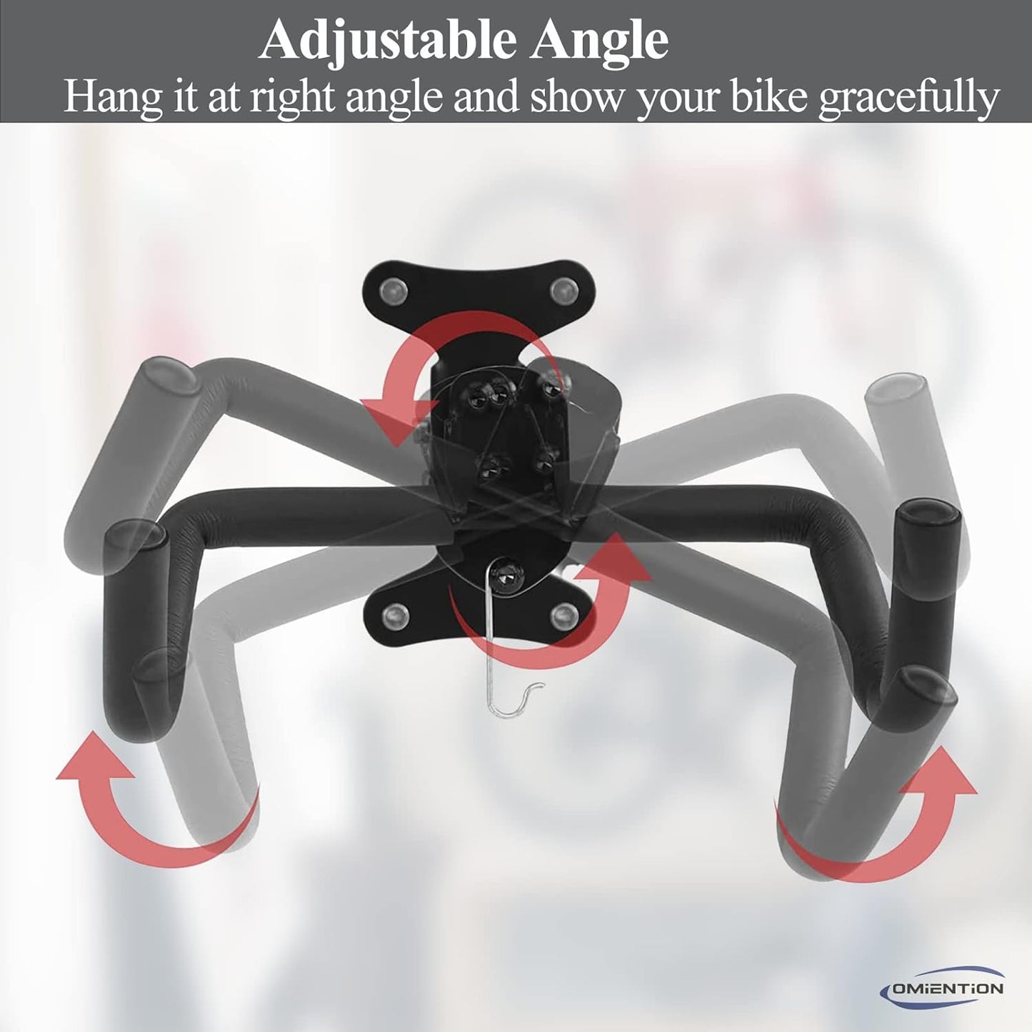 Omiention Bike Wall Mount, Bike Rack Garage,Horizontal Wall Mount Bicycle Storage Hanger Indoor Bike Holder for Haning Mountain Road Bike (1Pack)