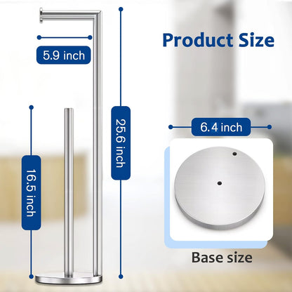 Freestanding Black Toilet Paper Holder | Metal Bathroom Roll Stand