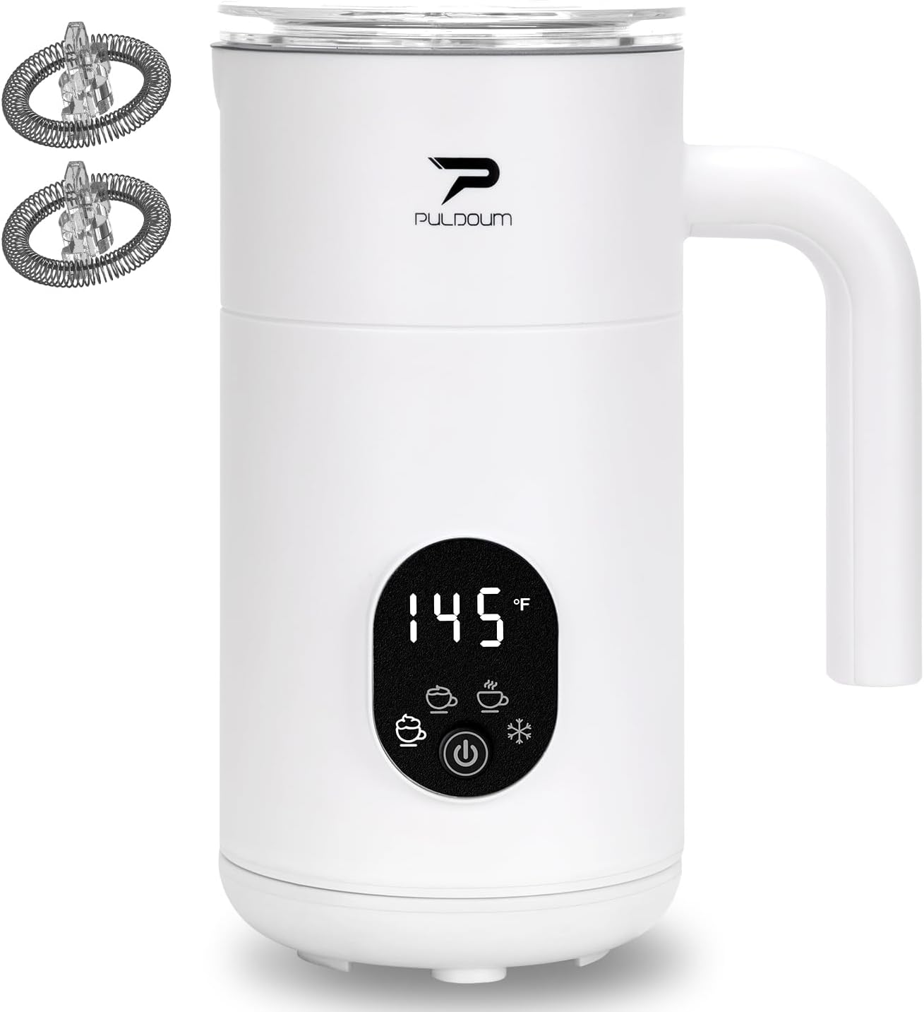 Milk Frother, Electric Milk Frother and Steamer 4 in 1 Automatic Coffee Steamer Frother, 11.8OZ / 350ML Warm and Cold Foam Frother for Coffee (Black)