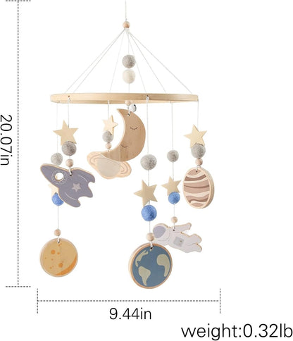 Beechwood Crib Mobile Holder - 360° Rotate, Adjustable Arm - Natural Wood, Minimalist - For Cribs No Side Rails - Baby Nursery Decor