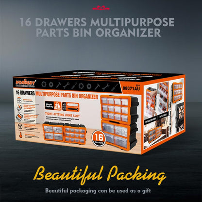 HORUSDY 39-Drawers Storage Cabinet Tool Box, Wall Mount Parts Storage Bin Chest Case Plastic Organiser Toolbox with Divider In Each Drawer