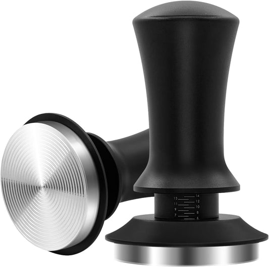 Mcbazel 53mm Espresso Tamper with 53.3-54mm portafilters,Including Popular Sage Models,53mm Adjustable Hand Coffee Tamper 304 Stainless Steel Ripple Base