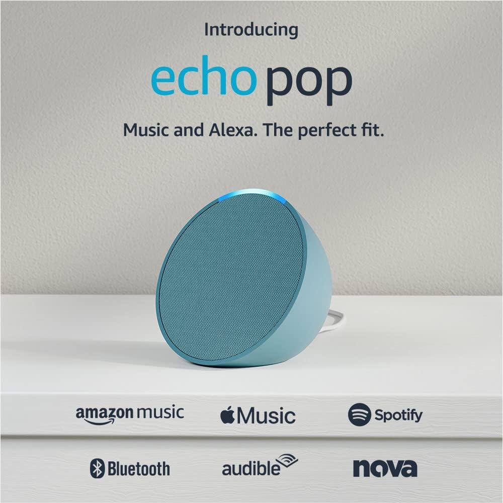 Echo Pop | Full sound compact Wi-Fi and Bluetooth smart speaker
