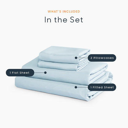 Wake In Cloud - White Sheet Set, 1000TC Ultra Soft Microfiber, Fitted Sheet & Flat Sheet & 2 Pillowcases (4 pcs, Queen Size)