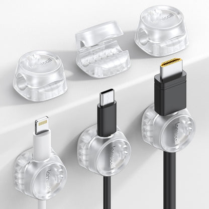 One-Hand Cable Clips | Desk Cord Organizer | Adhesive Cord Holders