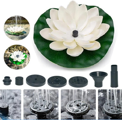 Solar Fountain,Square Solar Water Fountain with 6 Nozzle,1.2W Bird Bath Solar Water Pump with Extended - Length,Submersible Pump for Pond, Pool, Garden, Fish Tank