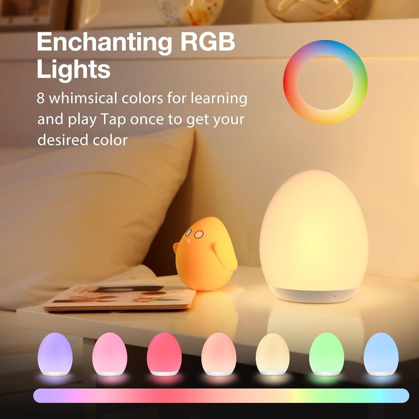 Colour Changing Night Light | Baby Safe Nursery Lamp | Timer