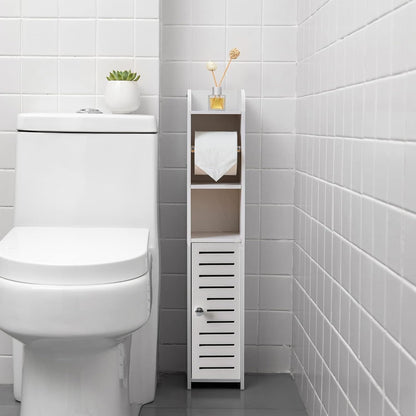 Freestanding Toilet Paper Storage with Phone Holder | Small Bathroom Organiser