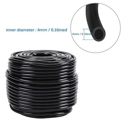 Tivddikun Drip Irrigation Kit, 360° Bendable Watering System with 49FT/15M Drip Irrigation Hose, 20 T-joints, 15 Adjustable Brass Misting Nozzles, 10 Fixed Stems, Anti-blocked Universal Faucet Adapter