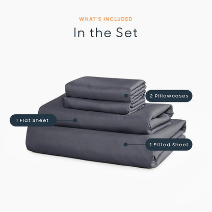Wake In Cloud - White Sheet Set, 1000TC Ultra Soft Microfiber, Fitted Sheet & Flat Sheet & 2 Pillowcases (4 pcs, Queen Size)