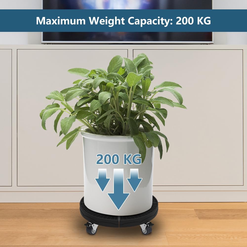 Plant Caddy with Wheels - Heavy Duty Adjustable Trolley