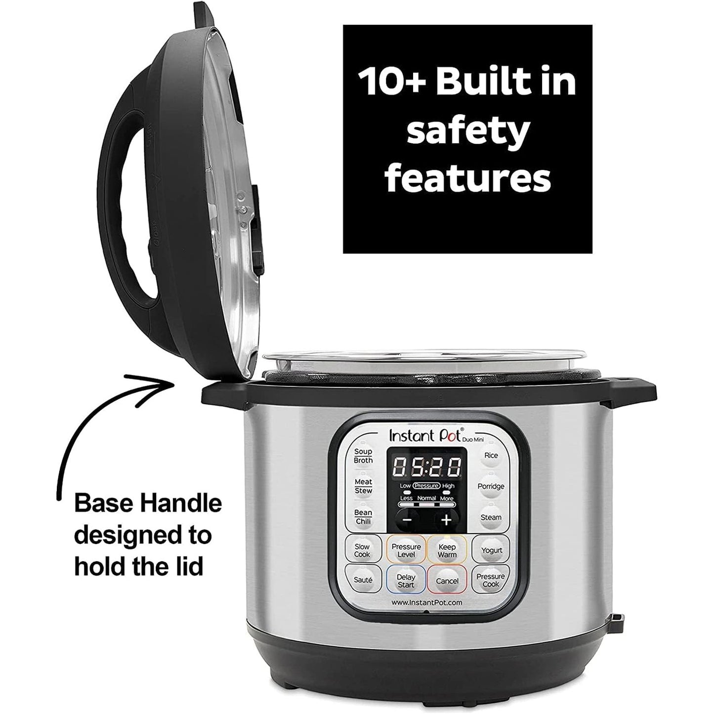 Instant Pot Duo 7-in-1 Multicooker, 5.7L - Pressure Cooker, Slow Cooker, Rice Cooker, Sauté Pan, Yogurt Maker, Steamer and Food Warmer, Brushed Stainless Steel,Black/ Grey