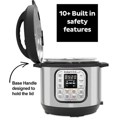 Instant Pot Duo 7-in-1 Multicooker, 5.7L - Pressure Cooker, Slow Cooker, Rice Cooker, Sauté Pan, Yogurt Maker, Steamer and Food Warmer, Brushed Stainless Steel,Black/ Grey