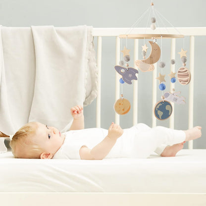 Beechwood Crib Mobile Holder - 360° Rotate, Adjustable Arm - Natural Wood, Minimalist - For Cribs No Side Rails - Baby Nursery Decor
