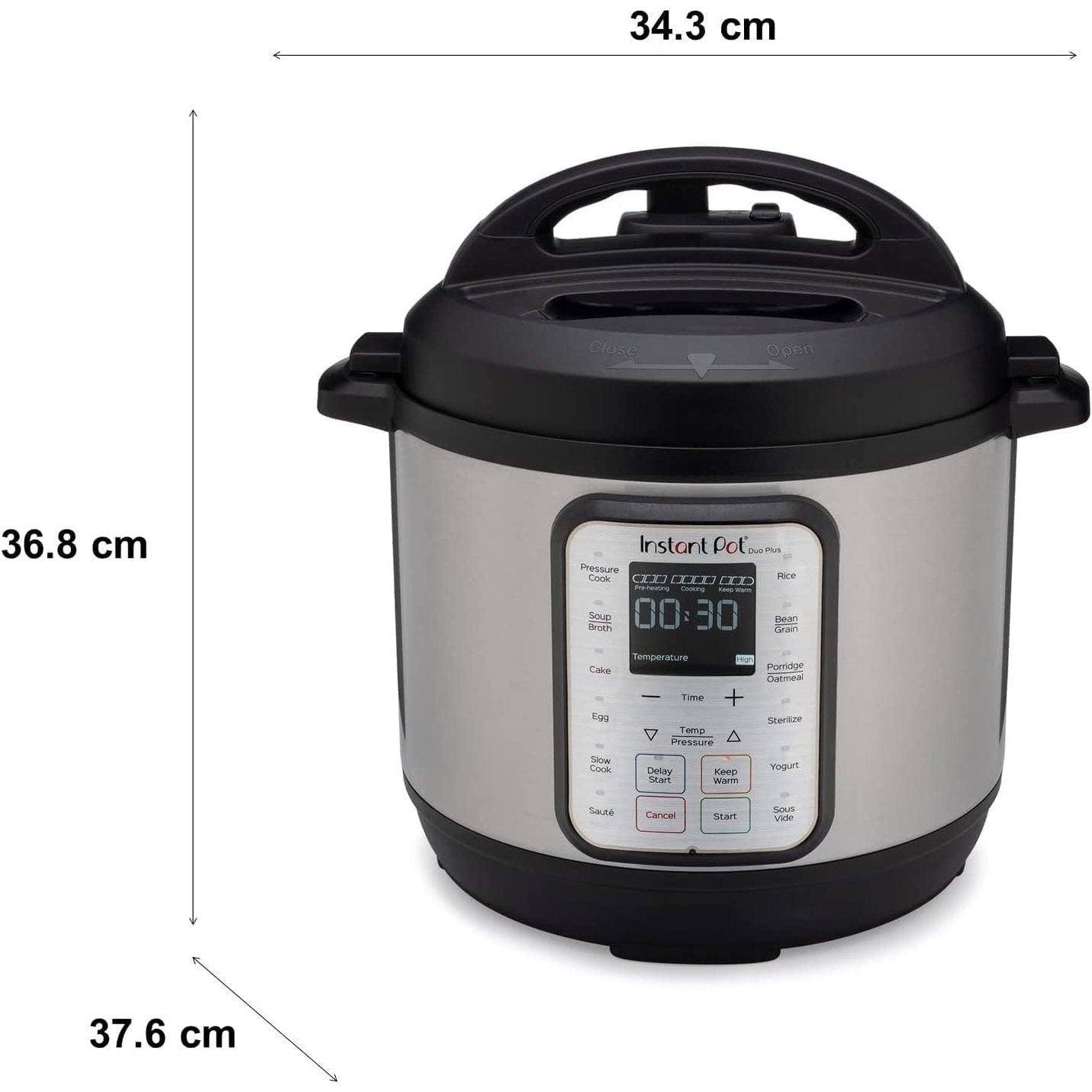 Instant Pot Duo 7-in-1 Multicooker, 5.7L - Pressure Cooker, Slow Cooker, Rice Cooker, Sauté Pan, Yogurt Maker, Steamer and Food Warmer, Brushed Stainless Steel,Black/ Grey