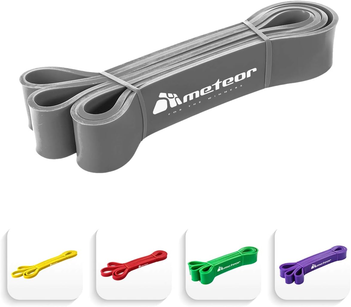 Meteor Essential Power Bands, Resistance Loop Set, Natural Latex Fitness Bands for Workout, Yoga, Weightlifting, Physical Therapy, Rehab, Bench Press, Dead Lift, Improve Mobility and Strength