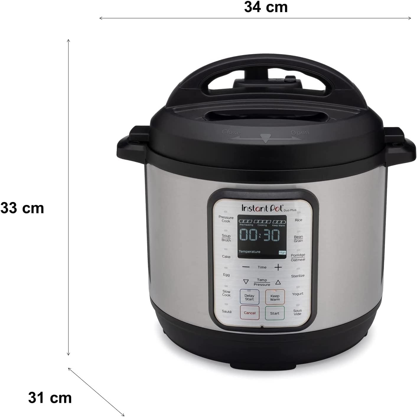 Instant Pot Duo 7-in-1 Multicooker, 5.7L - Pressure Cooker, Slow Cooker, Rice Cooker, Sauté Pan, Yogurt Maker, Steamer and Food Warmer, Brushed Stainless Steel,Black/ Grey