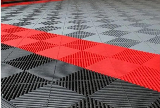 OMG Garage Double Garage Package Set Suit 6m X 6m Garage or Room, Modular Interlocking Garage Floor Tiles, Box of 236 Piece with 15 x Edge Tiles to Suit.