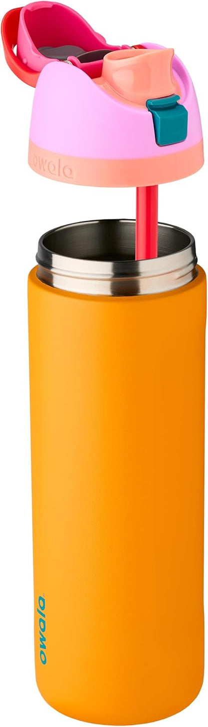 Insulated Stainless Steel Water Bottle - FreeSip Straw & Spout