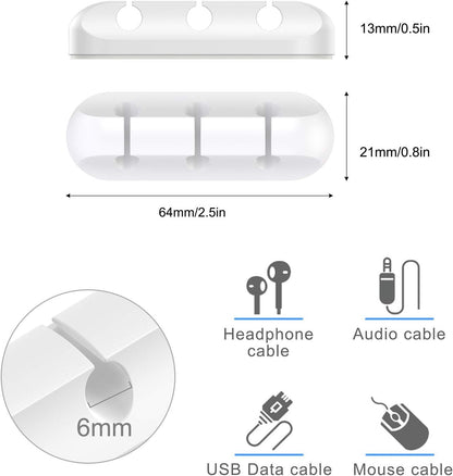 Cable Holder Clips | Desk Cord Organizer | Wire Management Solution