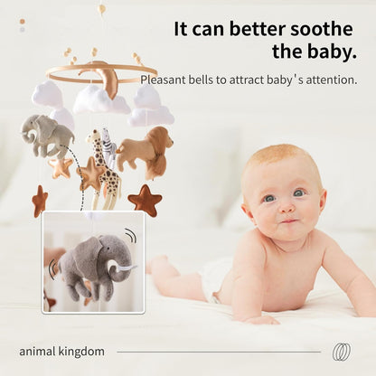 Beechwood Crib Mobile Holder - 360° Rotate, Adjustable Arm - Natural Wood, Minimalist - For Cribs No Side Rails - Baby Nursery Decor