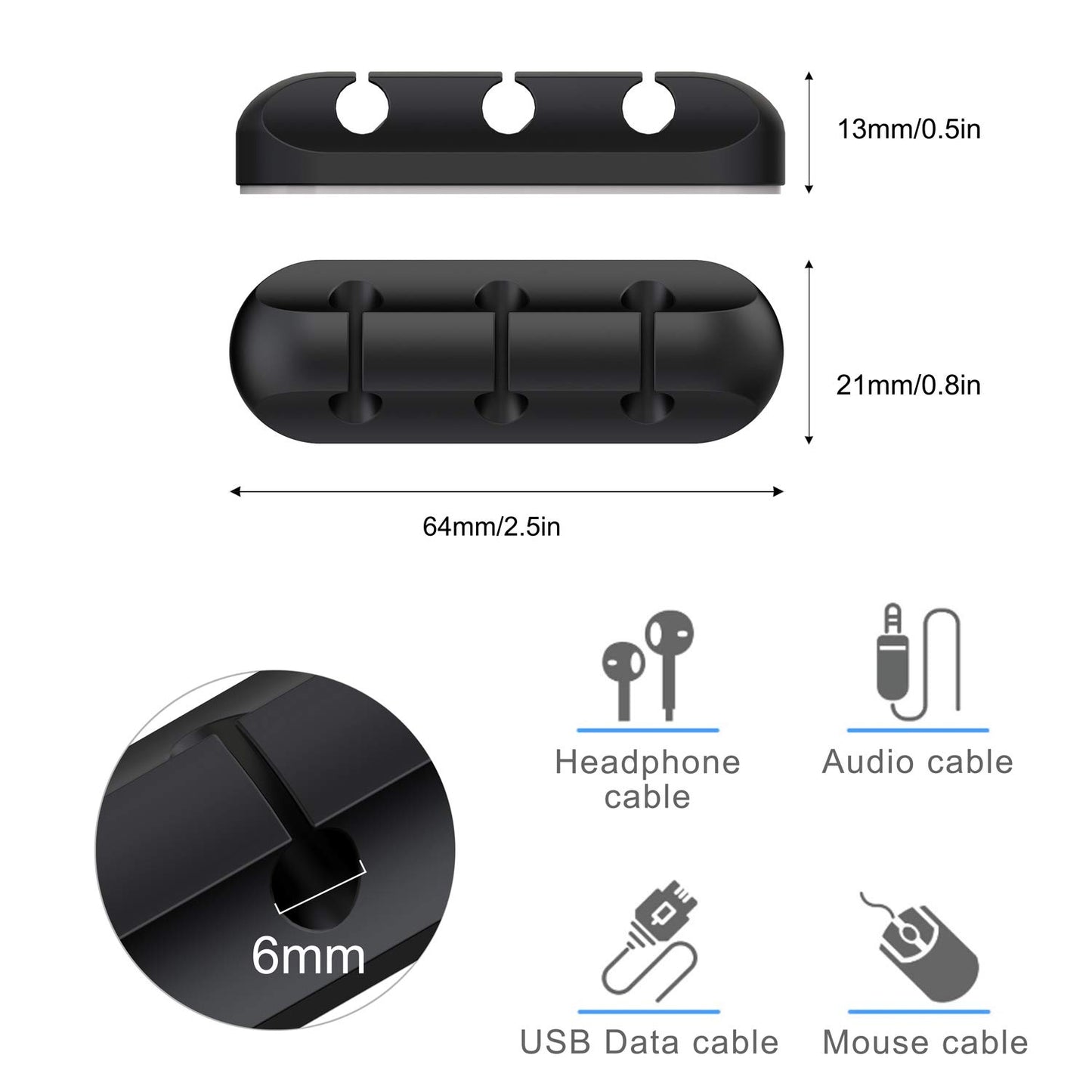 Cable Holder Clips | Desk Cord Organizer | Wire Management Solution