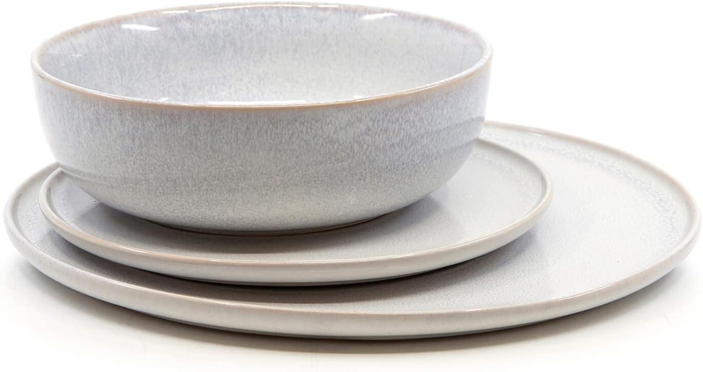 Salt and Pepper Relic | Moss Green Dinner Set for 4 | Modern Stoneware Dining
