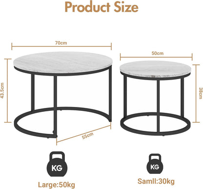 Nesting Coffee Tables Set of 2 | Space Saving Living Room Furniture
