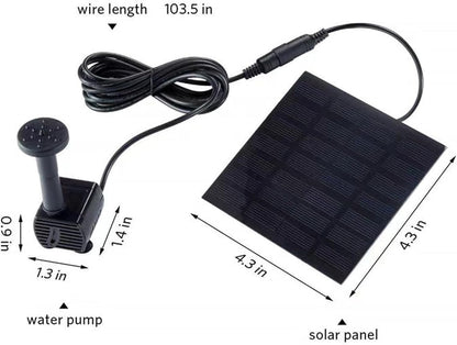 Solar Fountain,Square Solar Water Fountain with 6 Nozzle,1.2W Bird Bath Solar Water Pump with Extended - Length,Submersible Pump for Pond, Pool, Garden, Fish Tank
