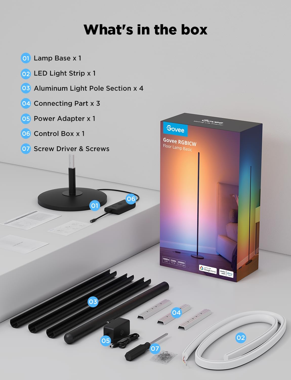 Smart RGBIC Floor Lamp | Dynamic LED Lighting