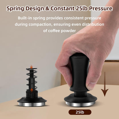 Mcbazel 53mm Espresso Tamper with 53.3-54mm portafilters,Including Popular Sage Models,53mm Adjustable Hand Coffee Tamper 304 Stainless Steel Ripple Base