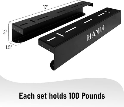 HANDT Overhead Garage Storage Rack, Garage Ceiling Storage Racks, Garage Storage Bin Organization System, Heavy Duty Metal Overhead Bin Rack For Container, Supports Most Storage Bins, 4 Sets Black