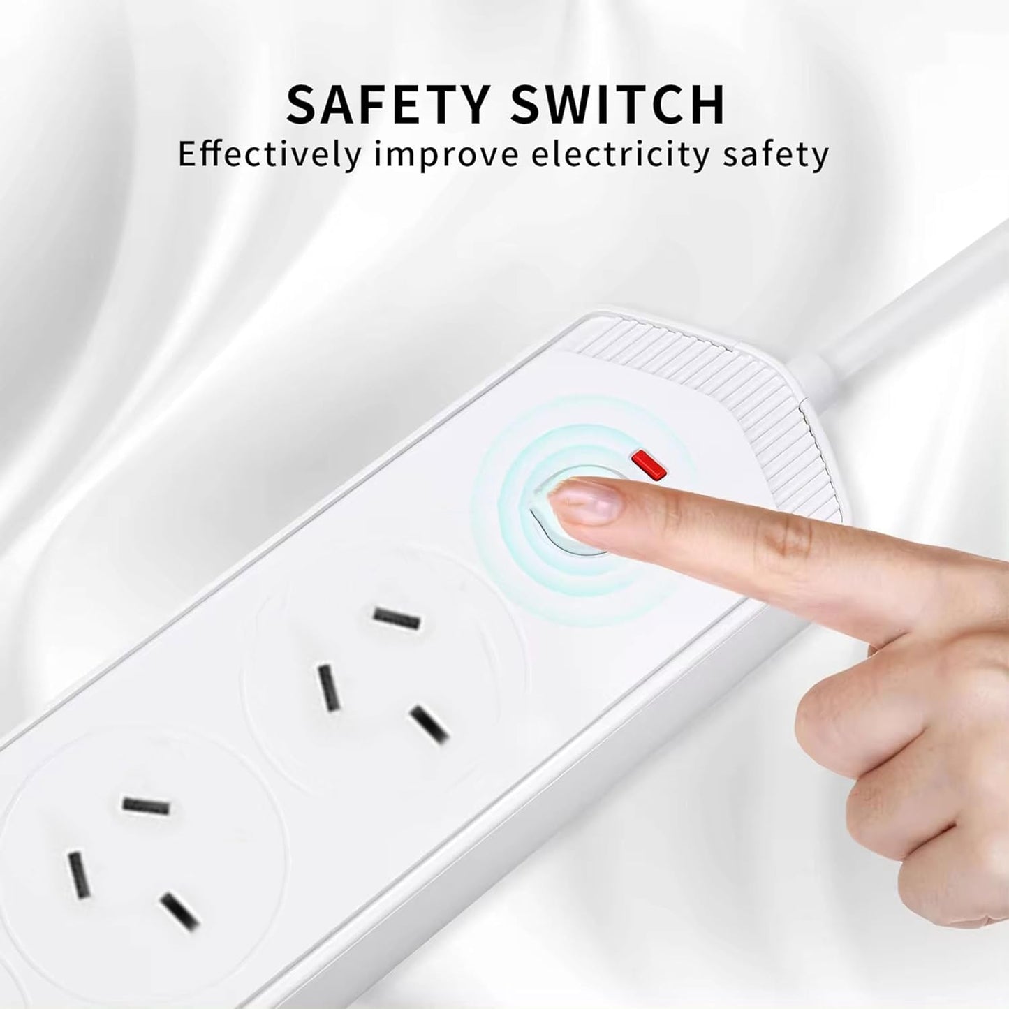 Power Board Surge Protector with USB, FINELAKEFOSEA 3000W Power Strip with 2 USB C & 4 USB A Ports, 2M Meter Extension Cord with Switch & 4 Outlets, Power Strip for Home Office Travel Dorm Desk