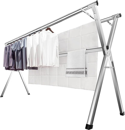 Heavy-Duty Collapsible Clothes Drying Rack | Extendable Stainless Steel