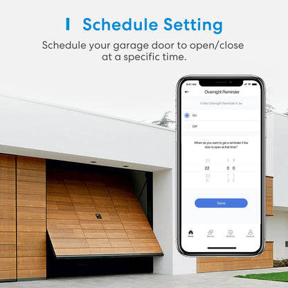 meross Smart Garage Door Opener Remote, Compatible with Apple HomeKit, Amazon Alexa, Google Assistant, SmartThings, Multiple Notification Modes, No Hub Needed